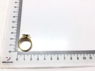 anillo oro 18k con piedra con circonita