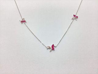 cadena plata 925mm con piedra con circonita 19 2.5cm