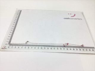 cadena plata 925mm con piedra con circonita 19 2.5cm