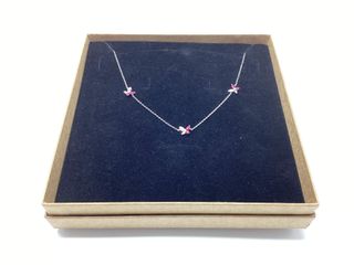 cadena plata 925mm con piedra con circonita 19 2.5cm