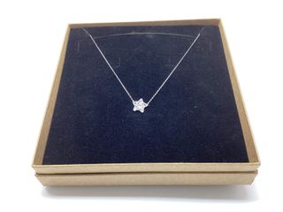 cadena plata 925mm con piedra con circonita 19 2.5cm