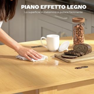 Mesa de Comedor Extensible para 4-6 Personas Diseño Plegable, 70-140Cm Mesa Rectangular Extensible Ahorra Espacio Con Patas Antideslizantes, para Comedor Sala de Estar, Color Efecto Madera