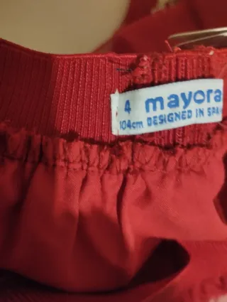Falda Mayoral niña roja bordada