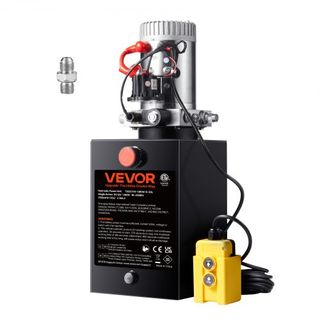 Bomba Hidráulica, Unidad de Potencia Hidráulica de 20 Cuartos, Bomba de Volcado de Acción Simple, Tasa de Flujo de 0.91 GPM, Presión Máxima de Alivio de 3200 PSI, Bomba Hidráulica DC 12V para Elev...