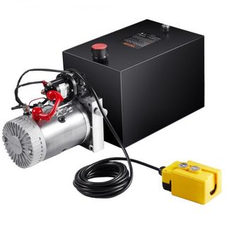 Bomba Hidráulica, Unidad de Potencia Hidráulica de 20 Cuartos, Bomba de Volcado de Acción Simple, Tasa de Flujo de 0.91 GPM, Presión Máxima de Alivio de 3200 PSI, Bomba Hidráulica DC 12V para Elev...