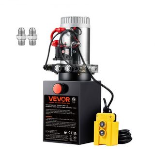 Bomba Hidráulica, Unidad de Potencia Hidráulica de 6 Cuartos, Bomba de Remolque de Doble Acción, Tasa de Flujo de 0.91 GPM, Presión Máxima de Alivio de 3200 PSI, Bomba Hidráulica DC 12V para Eleva...