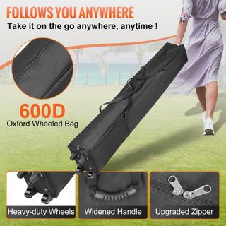 Tienda de Carpa Plegable de 304.8 x 304.8 cm, Gazebo de Patio Exterior con Paredes Laterales Desmontables y Bolsa con Ruedas, Refugio de Gazebo Instantáneo Resistente a los UV y al Agua para Fiest...