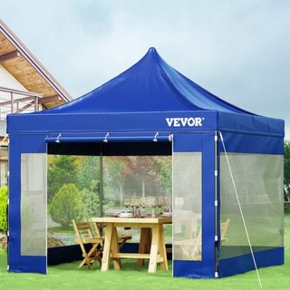 Tienda de Carpa Plegable de 304.8 x 304.8 cm, Gazebo de Patio Exterior con Paredes Laterales Desmontables y Bolsa con Ruedas, Refugio de Gazebo Instantáneo Resistente a los UV y al Agua para Fiest...