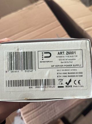 Fuente Alimentación SIP Infiniteplay Z6001