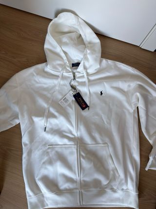Ralph Lauren Zip-up, White, Large