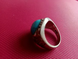 Anillo Plata Vintage Piedra Turquesa