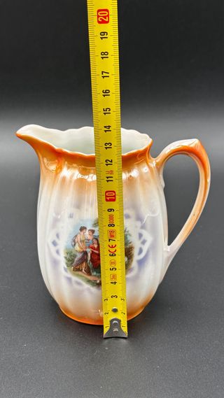 Servizio Caffè Porcellana Antica Scene Romantiche