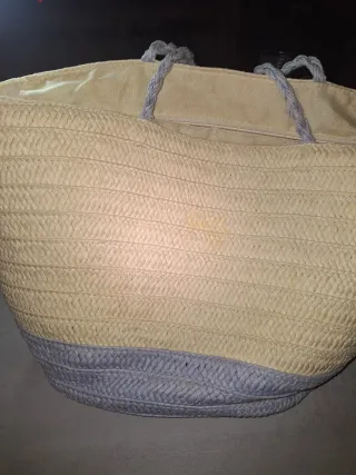 Bolso de playa Stitch beige y azul