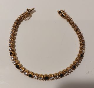 Pulsera b. Oro 18k, plata de ley 925 y 42 zafiros