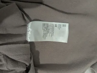 Top H&M tortora fango L cotone manica 3/4 volant