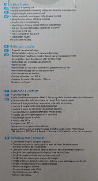 Tostadora SilverCrest 2 rebanadas 870W