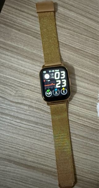 Smartwatch Dorado con Correa Rosa