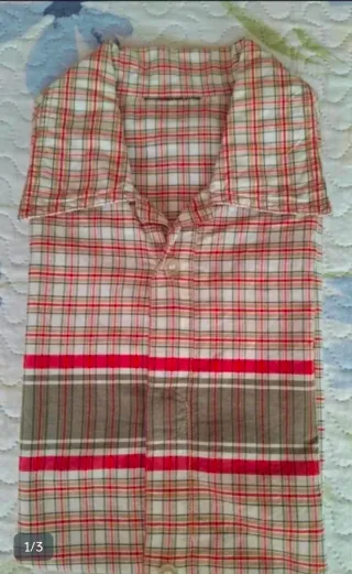 Camisa cuadros manga corta chico talla L