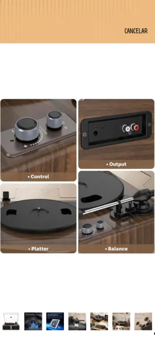 Tocadiscos Trynnay Bluetooth con Altavoces