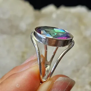 Anillo Plata 925 Topacio Místico Ovalado