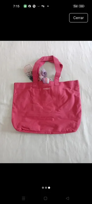 Bolsa de playa Havaianas rosa con pañuelo. Nueva