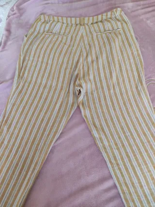 Pantalón Cortefiel Talle Alto Rayas T42