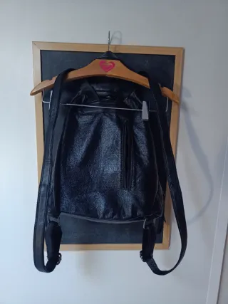 Mochila lentejuelas negra y plateada