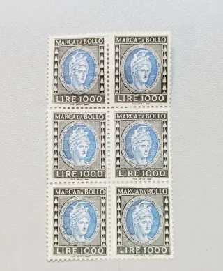6 Marche da bollo 1000 lire