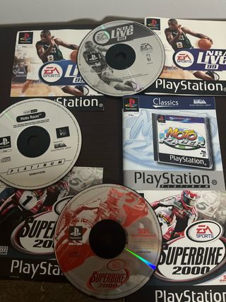 Lote Juegos PS1: NBA Live 99, Moto Racer, Superbik