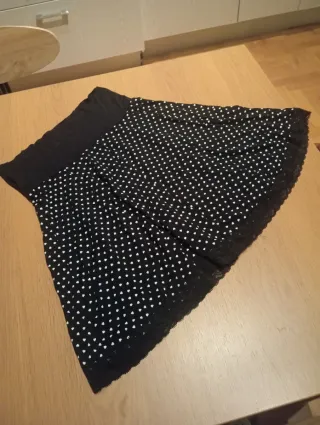 Gonna nera fantasia cuoricini taglia S