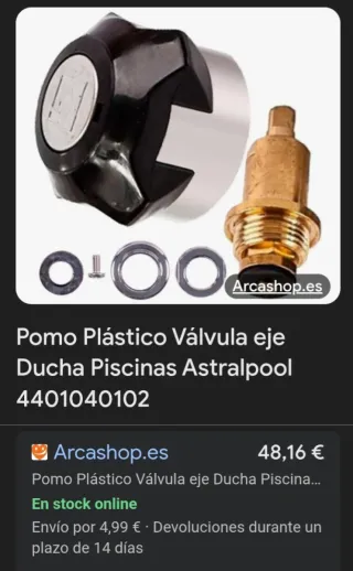 Ducha Piscina Astrapol Metal Plástico Goma