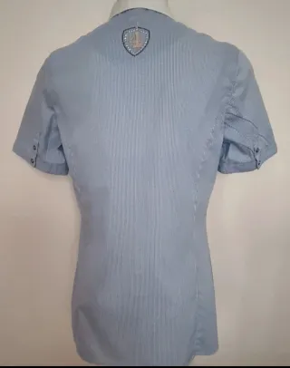 Camisa manga corta rayas azul y blanco Talla 38
