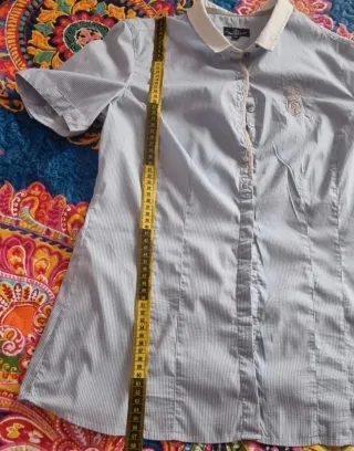 Camisa manga corta rayas azul y blanco Talla 38