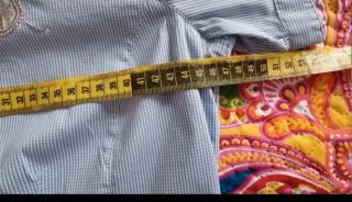 Camisa manga corta rayas azul y blanco Talla 38