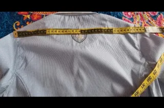 Camisa manga corta rayas azul y blanco Talla 38