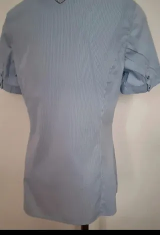 Camisa manga corta rayas azul y blanco Talla 38