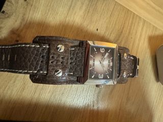 Reloj Lotus Cuero Marrón y Plateado Hombre