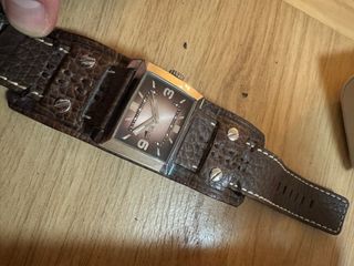 Reloj Lotus Cuero Marrón y Plateado Hombre