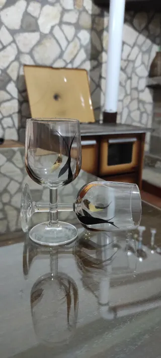 Bicchieri vintage dipinti a mano oro