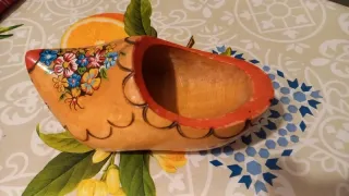 Zoccolo Olandese Legno Vintage da Appendere