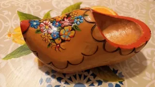 Zoccolo Olandese Legno Vintage da Appendere