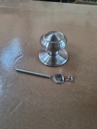 Pomos  puerta  acero inox con tornillo y tuerca +