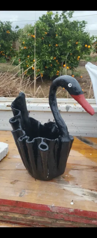 Macetas Cisne Decorativas Piedra