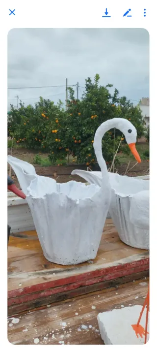 Macetas Cisne Decorativas Piedra