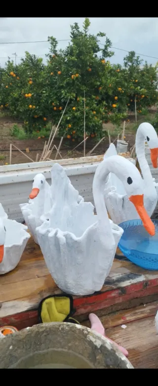 Macetas Cisne Decorativas Piedra