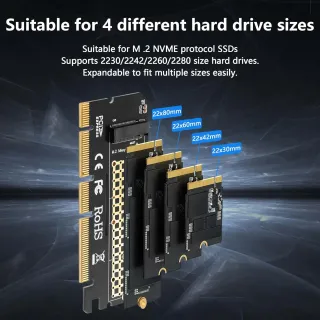 Tarjeta adaptadora M.2 NVME SSD a PCIE 4X 8X 16X M. 2M Key