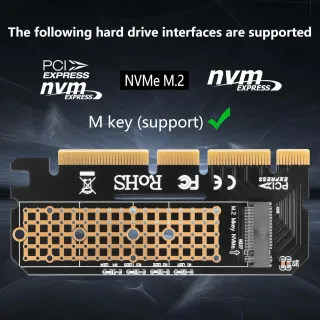 Tarjeta adaptadora M.2 NVME SSD a PCIE 4X 8X 16X M. 2M Key
