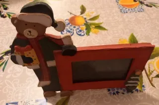 Cornice Natale Legno Orsetto Flora Como Italy