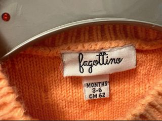 Cardigan neonata arancione 3-6 mesi 62cm