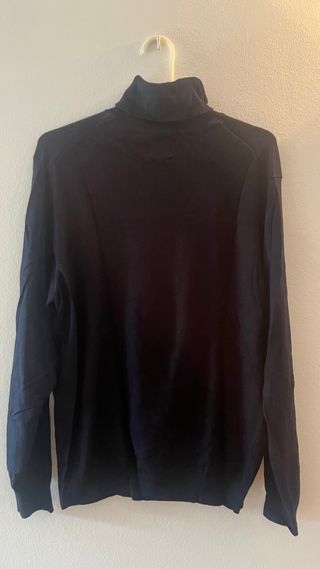 Jersey hombre cuello alto azul